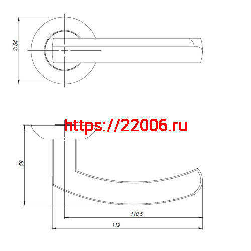 Ручка Ajax (Аякс) раздельная R.JR54.SIGMA (SIGMA JR) CP-8 хром 130мм фото 2 Ручка Ajax (Аякс) раздельная R.JR54.SIGMA (SIGMA JR) CP-8 хром 130мм фото 2